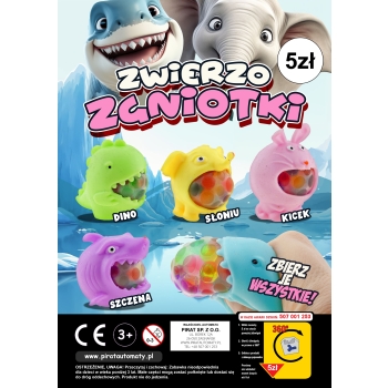 Squishy Zwierzogniotki - 55mm - 100 szt SPAKOWANE W KAPSUŁY